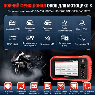 Диагностический сканер для мотоциклов Creader Professional